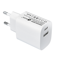 Miniatura 1 de LEOTEC CARGADOR 20W CARGA RAPIDA 1 USB TIPO-C PD 1 USB-A BLANCO