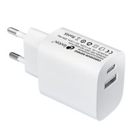Miniatura 2 de LEOTEC CARGADOR 20W CARGA RAPIDA 1 USB TIPO-C PD 1 USB-A BLANCO