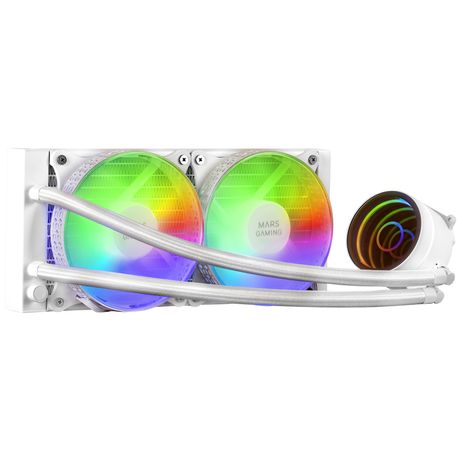 SISTEMA DE REFRIGERACION LIQUIDA MARS GAMING ML-ONE240 WHITE 2x (12x12) ILUMINACION FRGB TPD 400W PARA PROCESADORES INTEL Y AMD - Imagen 2 de 7 SISTEMA DE REFRIGERACION LIQUIDA MARS GAMING ML-ONE240 WHITE 2x (12x12) ILUMINACION FRGB TPD 400W PARA PROCESADORES INTEL Y AMD - Imagen 2 de 7