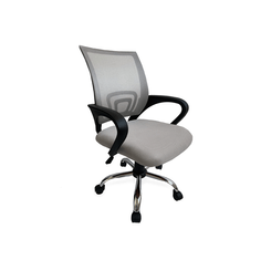 SILLA DE OFICINA EQUIP DE MALLA COLOR GRIS CLARO RECUBRIMIENTO PU DE ALTA CALIDAD DISE??O ERGONOMI