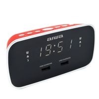 Miniatura 2 de RELOJ DESPETADOR CON RADIO AIWA CRU-19 RED 2 PUERTOS USB DE CARGA 5V 2.4A