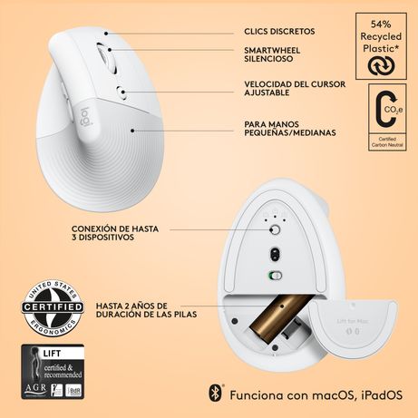 LIFT FOR MAC VERTICAL ERGOMOUSE OFF-WHITE/PALE GREY - EM EA - Imagen 6 de 16 LIFT FOR MAC VERTICAL ERGOMOUSE OFF-WHITE/PALE GREY - EM EA - Imagen 6 de 16