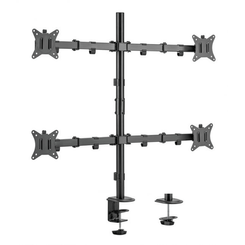 SOPORTE PANTALLA PARA MESA 17"-32" DOBLE BRAZO ARTICULADO SOPORTA 4 MONITORES VESA STANDARD HASTA 9KG