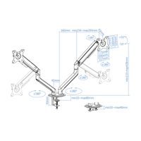 Miniatura 5 de SOPORTE MESA MONITOR/TV TOOQ DB4132TNR-W 17´´/32´´ MAX.9KG BLANCO 2 BRAZOS