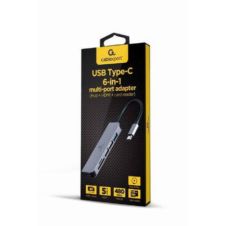 ADAPTADOR MULTIPUERTO USB TIPO-C 6 EN 1 HUB HDMI LECTOR DE TARJETAS - Imagen 3 de 3 ADAPTADOR MULTIPUERTO USB TIPO-C 6 EN 1 HUB HDMI LECTOR DE TARJETAS - Imagen 3 de 3