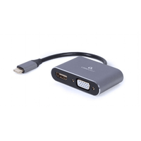 Miniatura 1 de Gembird Adaptador USB Type-C a HDMI /VGA Gris