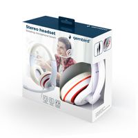 Miniatura 5 de AURICULARES ESTEREO GEMBIRD  COLOR BLANCO CON ARO ROJO