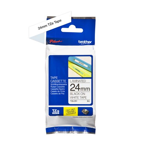 CINTA ETIQUETADORA BROTHER LAMINADA 24MM TZE251 TEXTO NEGRO SOBRE FONDO BLANCO - Imagen 3 de 4 CINTA ETIQUETADORA BROTHER LAMINADA 24MM TZE251 TEXTO NEGRO SOBRE FONDO BLANCO - Imagen 3 de 4