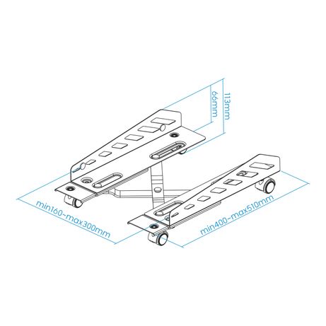 SOPORTE METALICO CPU TOOQ 160/300MM ANCHO MAX.25KG DE SUELO C/RUEDAS - Imagen 9 de 10 SOPORTE METALICO CPU TOOQ 160/300MM ANCHO MAX.25KG DE SUELO C/RUEDAS - Imagen 9 de 10