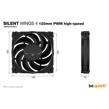VENTILADOR BE QUIET PURE WINGS 4 120MM NEGRO PWM HIGH-SPEED - Imagen 6 de 6 VENTILADOR BE QUIET PURE WINGS 4 120MM NEGRO PWM HIGH-SPEED - Imagen 6 de 6