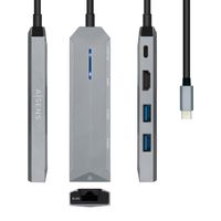 Miniatura 2 de AISENS USB-C dock 5 en 1, USB-C a 1xHDMI, 1xRJ45, 2xUSB, 1xPD, Gris, 15 cm