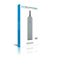 Miniatura 6 de AISENS USB-C dock 5 en 1, USB-C a 1xHDMI, 1xRJ45, 2xUSB, 1xPD, Gris, 15 cm