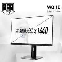 Miniatura 3 de MONITOR MSI PRO MP273QP  27" WQHD, 2560x1440 , 75HZ, 4MS,  HDMI, DP,  ALTAVOCES