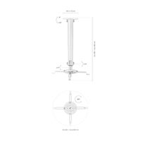 Miniatura 6 de AISENS SOPORTE TECHO UNIVERSAL GIRATORIO INCLINABLE EXTENSIBLE PROYECTOR 13.5KG