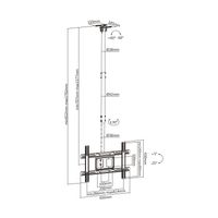 Miniatura 7 de AISENS Soporte De Techo Giratorio, Inclinable, Extensible Para Monitor/TV 50kg De 37-80P Negro