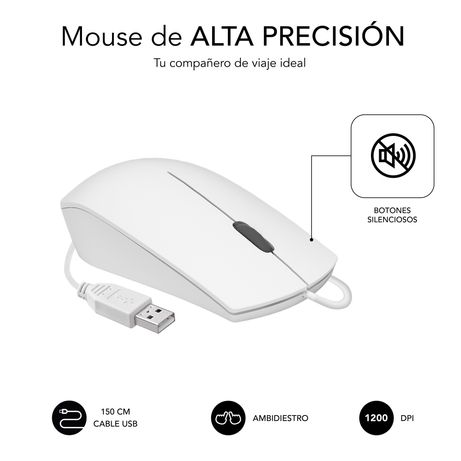 TECLADO Y RATON SUBBLIM SILENCIOSO USB BLANCO - Imagen 6 de 6 TECLADO Y RATON SUBBLIM SILENCIOSO USB BLANCO - Imagen 6 de 6