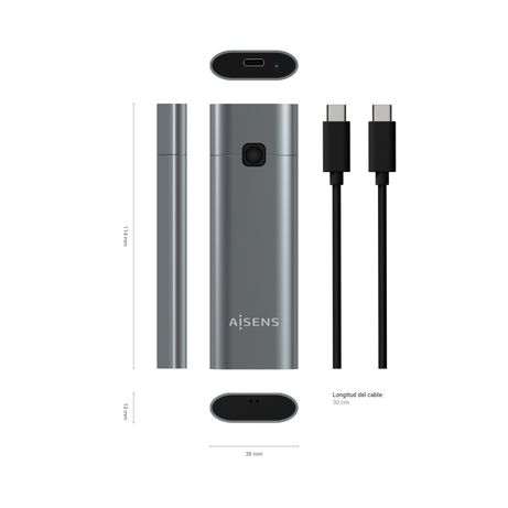 AISENS - CAJA EXTERNA M.2 (NGFF) ASM2-021GR NVMe A USB3.2 GEN2, GRIS - Imagen 4 de 7 AISENS - CAJA EXTERNA M.2 (NGFF) ASM2-021GR NVMe A USB3.2 GEN2, GRIS - Imagen 4 de 7