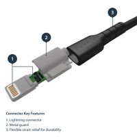 Miniatura 4 de CABLE DE 1M USB A LIGHTNING CERTIFICADO MFI APPLE NEG RO