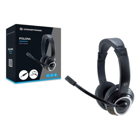 HEADSET CONCEPTRONIC POLONA CONEXION JACK 3.5MM MICROFONO FLEXIBLE CONTROL DE VOLUMEN INCLUYE ADAPTADOR 1 A 2 JACKS 3.5MM - Imagen 4 de 4 HEADSET CONCEPTRONIC POLONA CONEXION JACK 3.5MM MICROFONO FLEXIBLE CONTROL DE VOLUMEN INCLUYE ADAPTADOR 1 A 2 JACKS 3.5MM - Imagen 4 de 4