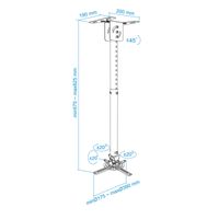 Miniatura 9 de TooQ Soporte de Techo inclinable/girat proyec. ngr