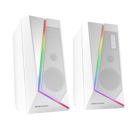 ALTAVOCES 2.0 BLUETOOTH 5.0 MARS GAMING MS7 WHITE 20W RMS ILUMINACION RGB DINAMICO PROCESADOR DSP - Imagen 1 de 12 ALTAVOCES 2.0 BLUETOOTH 5.0 MARS GAMING MS7 WHITE 20W RMS ILUMINACION RGB DINAMICO PROCESADOR DSP - Imagen 1 de 12