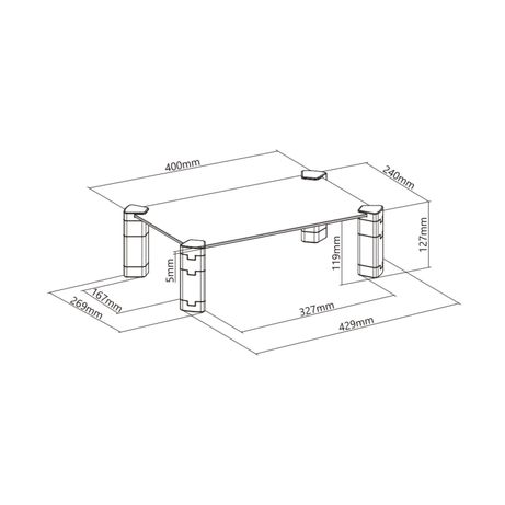 AISENS - SOPORTE ELEVADOR CRISTAL PARA MONITOR/PORTÁTIL, NEGRO - Imagen 6 de 6 AISENS - SOPORTE ELEVADOR CRISTAL PARA MONITOR/PORTÁTIL, NEGRO - Imagen 6 de 6