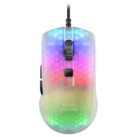 Miniatura 1 de MOUSE MARS GAMING MMR TRANSLUCIDO WHITE OPTICO 12800DPI  ULTRA LIGERO 58g ILUMINACION RGB SWITCHES MECANICOS HUANO PROGRAMABLES