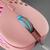 Miniatura 4 de MOUSE MARS GAMING MM55P DISE??O HIVE PINK 12800dpi A825PRO SWITCH HUANO SUPERFICIE PERFORADA ILUMI