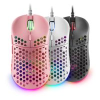 Miniatura 8 de MOUSE MARS GAMING MM55P DISE??O HIVE PINK 12800dpi A825PRO SWITCH HUANO SUPERFICIE PERFORADA ILUMI
