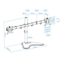 Miniatura 5 de SOPORTE MESA MONITOR/TV TOOQ DB1702TN-B 17´´/32´´ MAX.9KG NEGRO 2 BRAZOS
