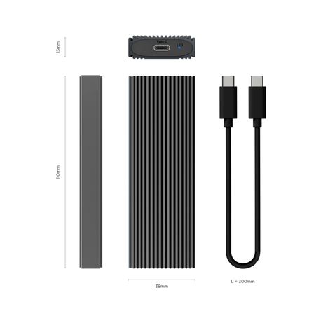 AISENS - CAJA EXTERNA M.2 (NGFF) ASM2-023GR NVMe A USB3.2 GEN2, GRIS - Imagen 4 de 6 AISENS - CAJA EXTERNA M.2 (NGFF) ASM2-023GR NVMe A USB3.2 GEN2, GRIS - Imagen 4 de 6