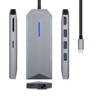 Miniatura 2 de AISENS USB-C dock 8 en 1, USB-C a 1xHDMI, 1xRJ45, 3xUSB, 1xPD, 1xSD, 1xMicroSD, Gris, 15 cm