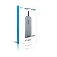 Miniatura 7 de AISENS USB-C dock 8 en 1, USB-C a 1xHDMI, 1xRJ45, 3xUSB, 1xPD, 1xSD, 1xMicroSD, Gris, 15 cm