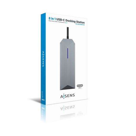 AISENS USB-C dock 8 en 1, USB-C a 1xHDMI, 1xRJ45, 3xUSB, 1xPD, 1xSD, 1xMicroSD, Gris, 15 cm - Imagen 7 de 8 AISENS USB-C dock 8 en 1, USB-C a 1xHDMI, 1xRJ45, 3xUSB, 1xPD, 1xSD, 1xMicroSD, Gris, 15 cm - Imagen 7 de 8