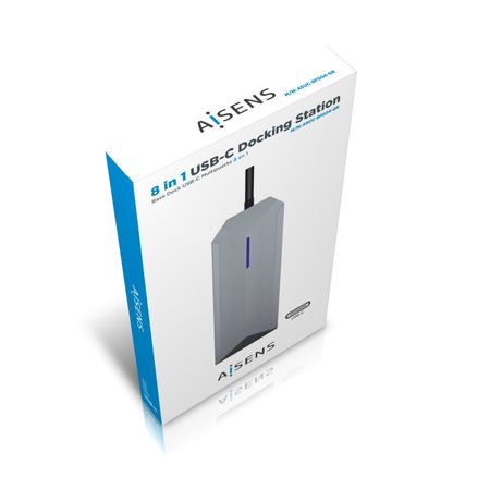 AISENS USB-C dock 8 en 1, USB-C a 1xHDMI, 1xRJ45, 3xUSB, 1xPD, 1xSD, 1xMicroSD, Gris, 15 cm - Imagen 8 de 8 AISENS USB-C dock 8 en 1, USB-C a 1xHDMI, 1xRJ45, 3xUSB, 1xPD, 1xSD, 1xMicroSD, Gris, 15 cm - Imagen 8 de 8
