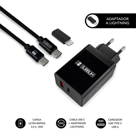 SMART CHARGER PD25W+QC3.0+C TO C/LIGHTNING CABLE B - Imagen 2 de 7 SMART CHARGER PD25W+QC3.0+C TO C/LIGHTNING CABLE B - Imagen 2 de 7