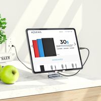 Miniatura 6 de AISENS Soporte De Sobremesa Tamaño M Ajustable (2 Pivotes) Para Movil / Tablet, Plata