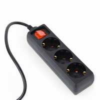 Miniatura 1 de REGLETA SAI GEMBIRD 3 SCHUKO INTER CON FUSIBLE 10 A ENC C14 CABLE 0 6 M NEGRO