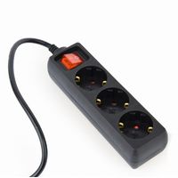 Miniatura 2 de REGLETA SAI GEMBIRD 3 SCHUKO INTER CON FUSIBLE 10 A ENC C14 CABLE 0 6 M NEGRO