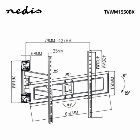 SOPORTE NEDIS TVWM1550BK 37-70" PARED - Imagen 7 de 7 SOPORTE NEDIS TVWM1550BK 37-70" PARED - Imagen 7 de 7