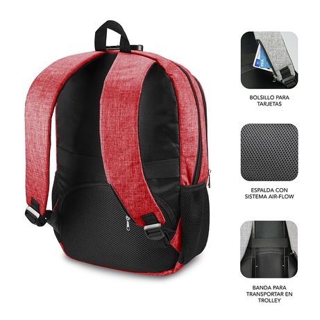 MOCHILA PORTATIL 16´´ SUBBLIM URBAN LOCK RED - Imagen 4 de 6 MOCHILA PORTATIL 16´´ SUBBLIM URBAN LOCK RED - Imagen 4 de 6