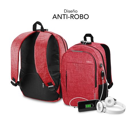 MOCHILA PORTATIL 16´´ SUBBLIM URBAN LOCK RED - Imagen 6 de 6 MOCHILA PORTATIL 16´´ SUBBLIM URBAN LOCK RED - Imagen 6 de 6