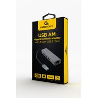 Miniatura 3 de ADAPTADOR DE RED GEMBIRD USB AM GIGABIT CON HUB DE 3 PUERTOS USB 3.0