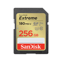 Miniatura 1 de SANDISK EXTREME 256GB SDXC MEMORY CARD + 1 YEAR RESCUEPRO DELUXE UP TO 180MB/S & 130MB/S READ/WRITE SPEEDS, UHS-I, CLASS 10, U3, V30