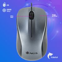 Miniatura 8 de MOUSE NGS CREW GRAY CON CABLE DE 1200 DPI