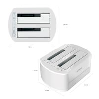 Miniatura 5 de ESTACION DOCKING AISENS DOBLE ASDS-D02W SATA 2.5 3.5 A USB 3.0 3.1 GEN1 CLONE