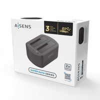 Miniatura 6 de ESTACION DOCKING AISENS DOBLE ASDS-D03B SATA 2.5 3.5 A USB 3.0 3.1 GEN1 CLONE