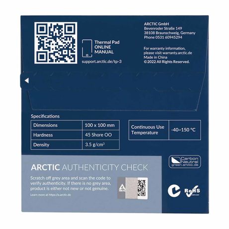 ALMOHADILLA PASTA TERMICA ARCTIC 100X100X0,5MM AZUL - Imagen 2 de 6 ALMOHADILLA PASTA TERMICA ARCTIC 100X100X0,5MM AZUL - Imagen 2 de 6
